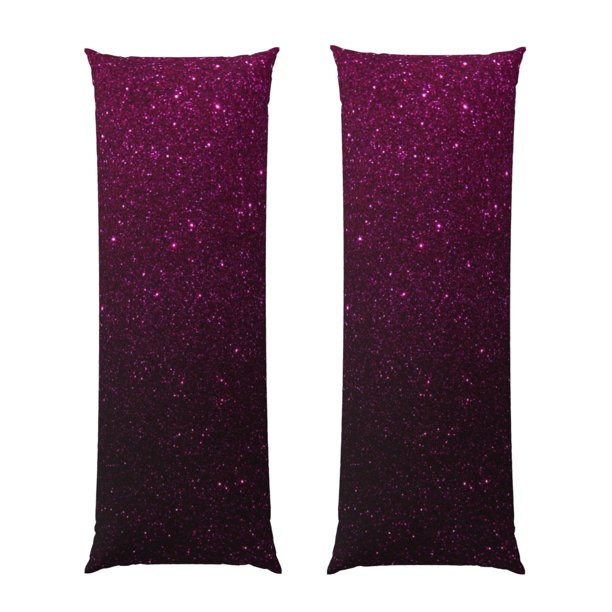 Balery Dark Purple Glitter Funda Protectora para Almohada Corporal de Algodón Hipoalergénico con Cierre(55 x 21 pulgadas), Almohadas No Incluidas