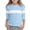 Light Blue, variant on Uobin Kids Crew Neck Color‑Block Long Sleeve T‑Shirt, Contrast Stripe Casual Pullover Top for Boys Girls 3‑14 Years Old