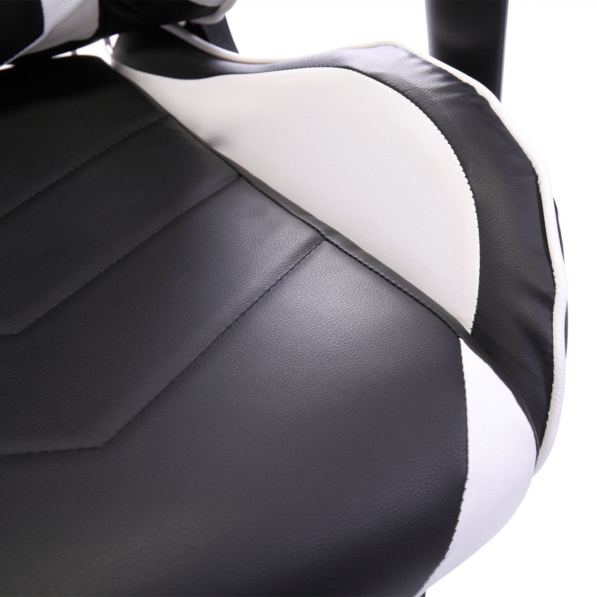 Kepooman High-Back Swivel Gaming Chair, Reclining Ergonomic Computer Chair with Lumbar Support - Black & White Kepooman High-Back Swivel Gaming Chair, Reclining Ergonomic Computer Chair with Lumbar Support - Black & White
