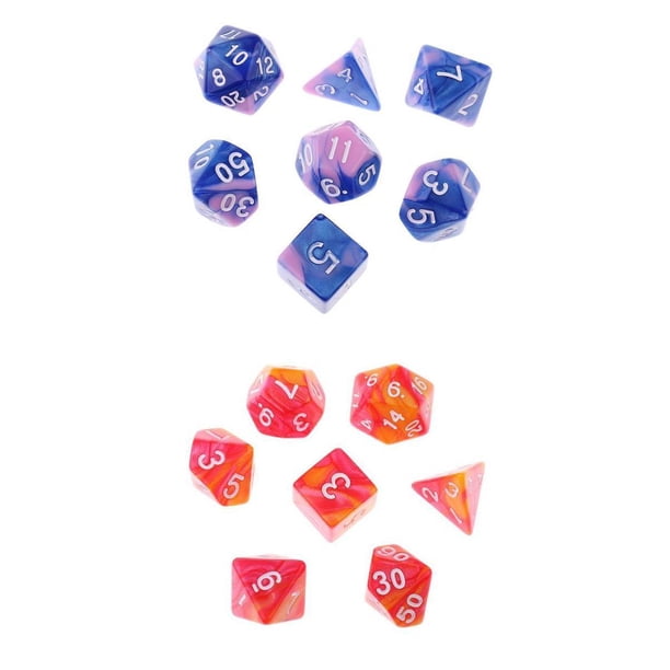 Dados poliédricos de 14 piezas D20 D12 D10 D8 D6 D4 D3 para material didáctico