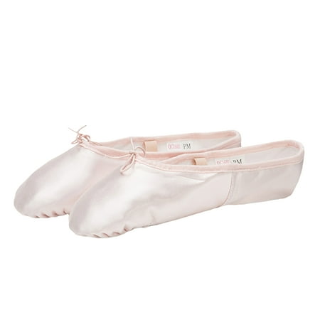 

JunDanmall 1 Pair Ballet Pointe Slippers Anti-slip Soft Cowhide Ribbon Professional Ballet Dance Shoes for Girls