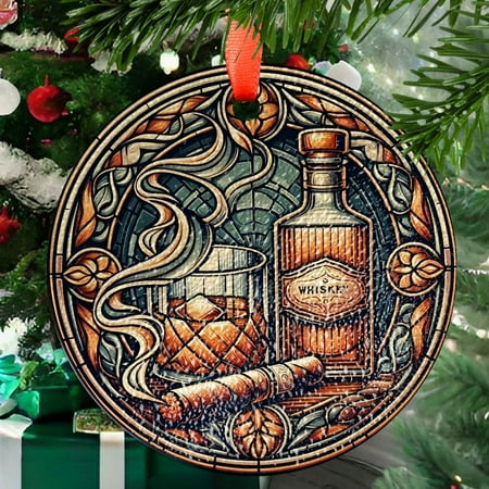 Whiskey & Cigar Stained Glass SunCatcher Whisky Window Hanging Home Decor Whiskey Lover Gifts Stained Glass Ornament 2025 Holiday Decoration Seasonal Keepsake Gift Unique Whiskey & Cigar Stained Glass SunCatcher Whisky Window Hanging Home Decor Whiskey Lover Gifts Stained Glass Ornament 2025 Holiday Decoration Seasonal Keepsake Gift Unique