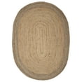 thumbnail image 3 of Harlow Hill Cora 7' x 9' Oval Gray/Brown Striped Hand Braided Reversible Jute Indoor Area Rug, 3 of 9