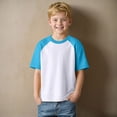 thumbnail image 2 of TOWED22 Boys Short Sleeve T Shirts Kids Summer Crewneck Solid Color/Graphic Print Tops Fashion Tees 5-14 Years(Blue,2-3 Y), 2 of 8