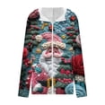 thumbnail image 3 of Women's Christmas Themed Zip-Up Hoodie - Fleece Lined Warm Flannel Coat with Pocket, Plus Size Sharpa Jacket with Hood for Fall Winter Holiday, 3 of 5