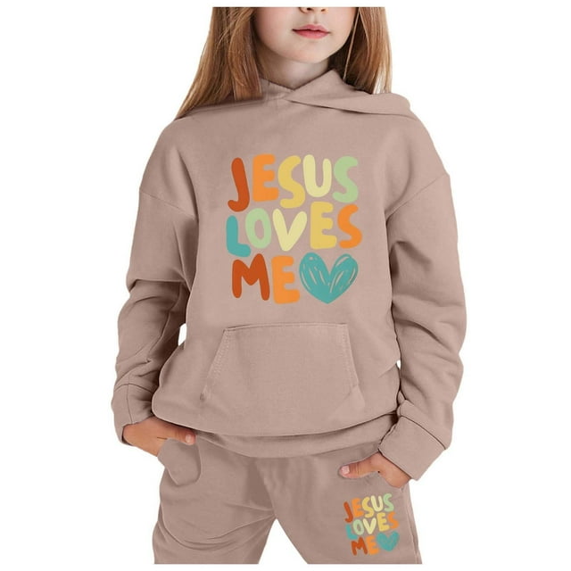 Ediodpoh Ensemble Décontracté pour Filles Ensemble de Tenues pour Filles - Ensemble de Sweat à Capuche à Manches Longues pour Enfants Tenue Élégante pour Jeunes Filles Khaki 2-3 Ans