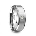 thumbnail image 3 of Porter Brushed Finish Tungsten Carbide Wedding Ring With White Diamond Setting And Beveled Edges, 3 of 4