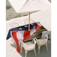 thumbnail image 3 of 60x102 Inch Outdoor Tablecloth with Umbrella Hole Zipper Rectangle American Flag Golf Rectangular Tablecloths Outside Waterproof 4th of July Farmhouse Vintage Wood Grain Patio Table Cover for Picnic, 3 of 8