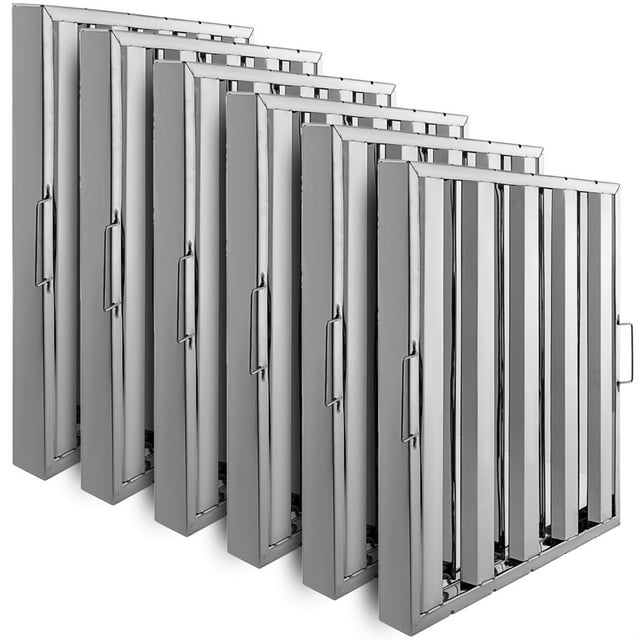 VEVOR Commercial Hood Grease Exhaust Filter Baffle 20" X 20" Stainless Steel 6 Pack