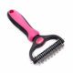 thumbnail image 2 of Cepillo para perros color rojo rosa, cepillo para gatos, peine profesional para desenredar perros y cepillo para perros de pelo largo, rastrillo de aseo para perros y gatos para eliminar el subpelo de, 2 of 5