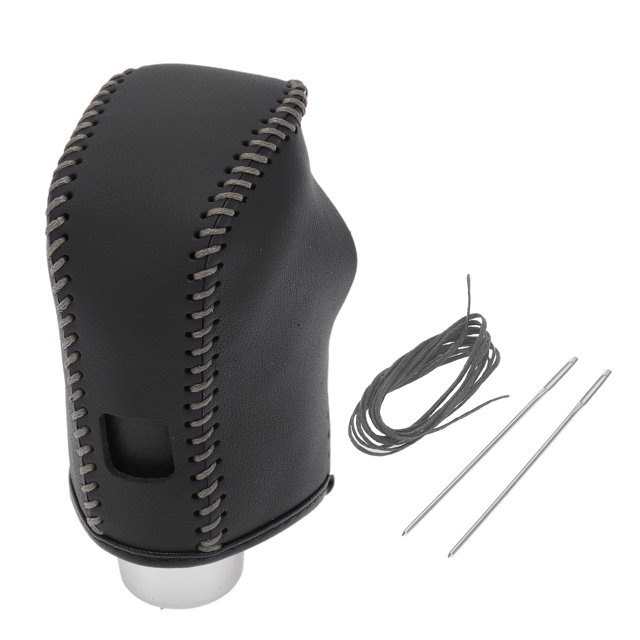 Cubierta de pomo de cambio Unique Bargains, protector de manija de cambio de automóvil para Nissan Altima 2019-2024, cuero sintético negro gris antideslizante