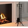 thumbnail image 3 of Fire Beauty 5 Pieces Fireplace Tools Sets Fireplace Accessories Tools Holder with Handles Tools for Indoor Fireplace Decor Outdoor Fire Pit Modern Tool(Sanded Black), 3 of 9