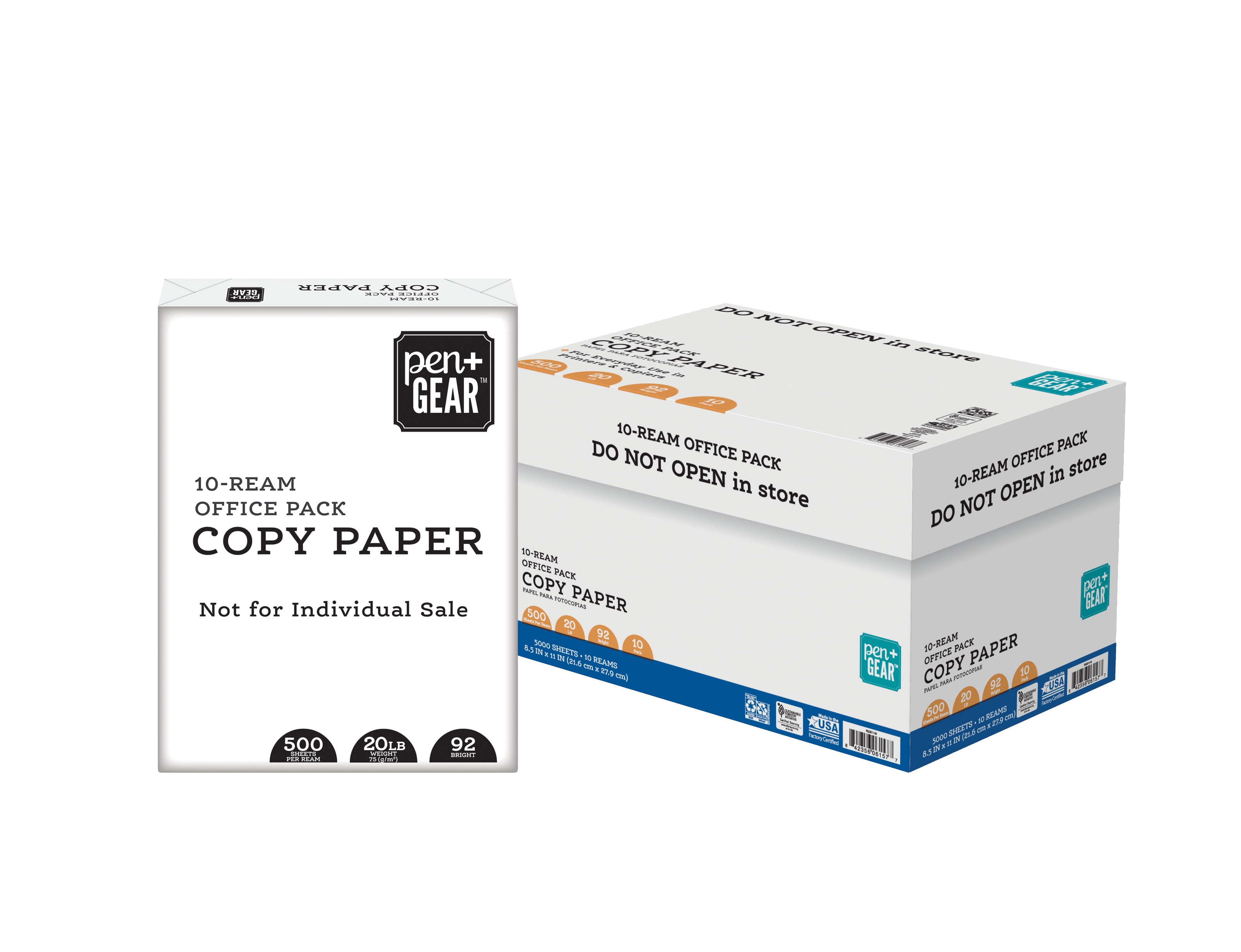 8.5 x 11 White Multipurpose Copy Paper, 20lb Bond (75gsm), 5000 Sheets