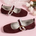 thumbnail image 7 of Ballet Mary Jane Sneakers for Women, Ballet Widestep Shoes for Women, Ballet Woman Mary Jane, Women's Mary Janes Flats Shoes Black Ballet Flats Memory Foam Dress Shoes With Strap, Wine 5.5, 7 of 7