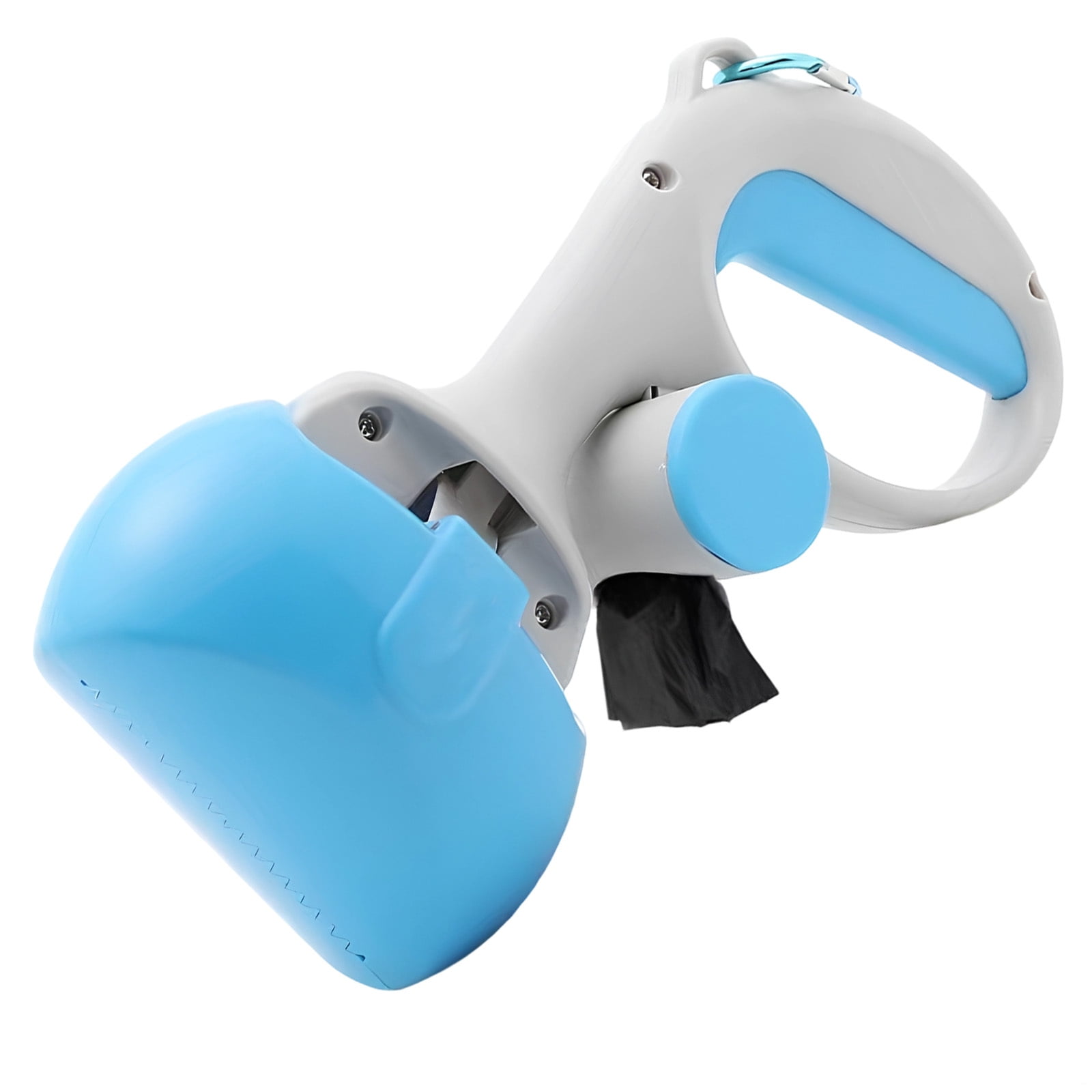 Blue Gray Portable Dog Waste Scooper Small Dog Poop Collector 9.8 x 4.3 Inches / 25 x 11 Cm Non-Stick Jaw Design with Integrated Bag Ergonomic Handle