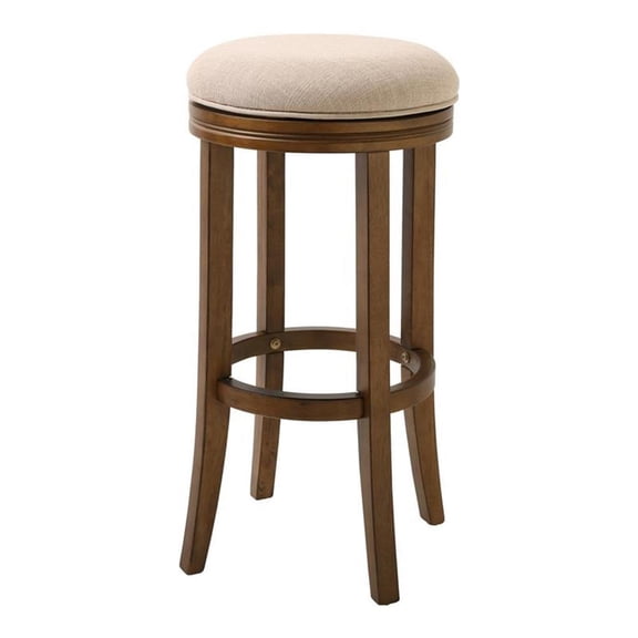 New Ridge Home Goods Victoria 26" Hardwood Counter Height Swivel Stool in Cream