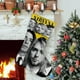 thumbnail image 1 of Nirvana Tema: Calcetines de Navidad, fino lino blanco para colgar en escaleras y chimenea, decoración navideña para el hogar, regalo de Navidad. 45cm × 32cm, 1 of 5