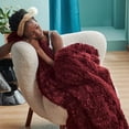 thumbnail image 2 of Soft Burgundy Red Twin Blanket for Bed, Fluffy Fuzzy Blankets Twin Size for Couch, Sofa, Cozy Plush Sherpa Fleece Faux Fur Blanket, Thick Warm Christmas Blanket Gifts for Women, Men, 60x80, 2 of 15