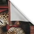 thumbnail image 2 of Ambesonne Leopard Kitchen Curtains, Big Cat on Sectional Sofa, 55"x39", Red Apricot Dark Salmon, 2 of 3