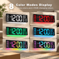 16" Large Digital Wall Mount Clock Count Down Timer Alarm Big Led 8 Rgb ...