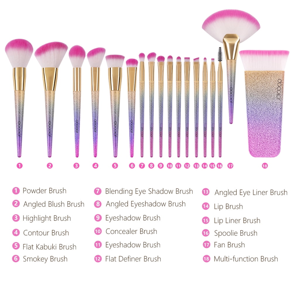 flat makeup brush set