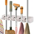 thumbnail image 3 of Costway Mop Holder Hanger 5 Position Home Kitchen Storage Broom Organizer Wall Mounted, 3 of 10