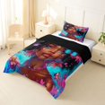 thumbnail image 2 of spefrowx Dreamy Black Princess Twin Comforter Sets for Girls, Blue Pink Butterfly Flower Bedding Set, Black Reversible, 2pcs, 1 Comforter and 1 Pillowcase, 2 of 6