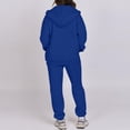 thumbnail image 4 of CIENVNSTG Sweatsuits Women 2 Piece Outfit Zip Up Hoodie Fall Long Sleeve Sweatshirts with Pocket Matching Sweat Sweatpants Set Blue M, 4 of 6