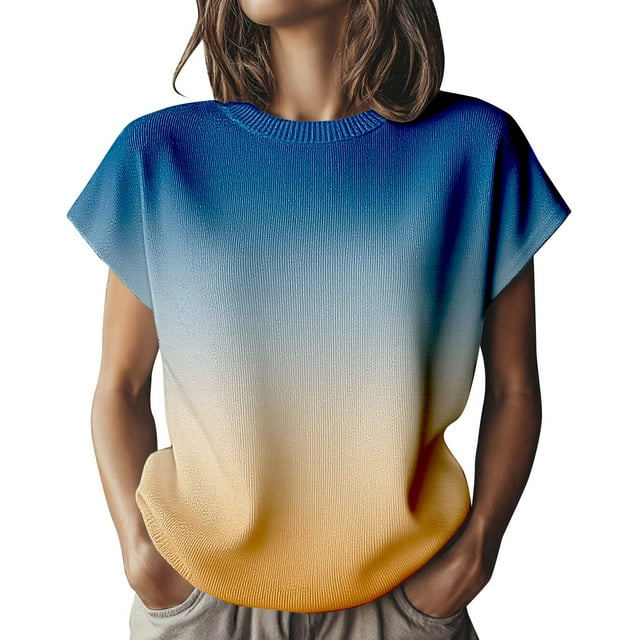 T-Shirt à Manches Courtes pour Femmes Seductiva Soldes Aujourd'hui Liquidation T-Shirt Tricoté à Manches Courtes pour Femmes Haut Doux Extensible Blouse à Col Rond T-Shirt Décontracté Polyvalent pour Usage Quotidien