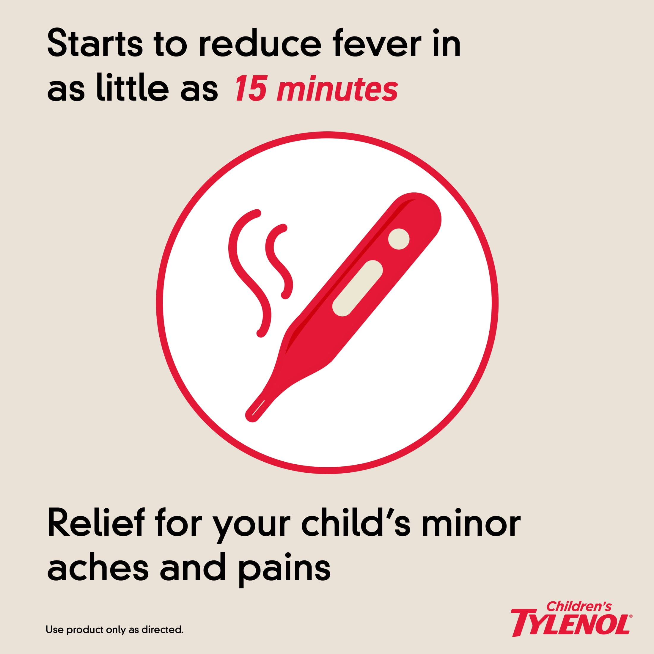(3 pack) Children's Tylenol Pain + Fever Medicine, Dye-Free, Cherry, 8 fl. oz