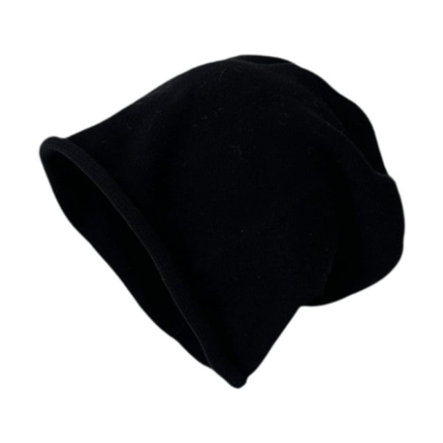 Gorro holgado para hombre, cómodo, de moda, estilo hip hop, tejido elástico, gorro con forma de Negro