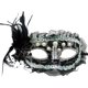thumbnail image 1 of Mascarilla de media cara negra con diamantes de imitación para fiesta de Halloween, 1 of 1