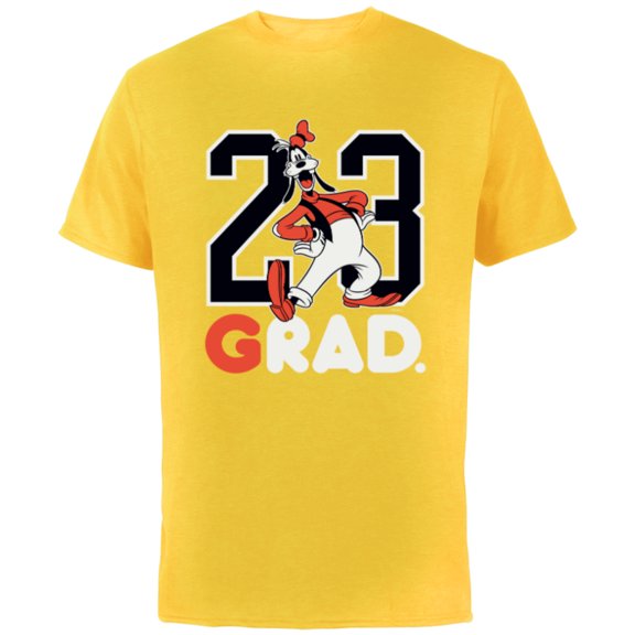 Disney Goofy Rad Grad Class of 23 Graduation 2023 - Short Sleeve Cotton T-Shirt for Adults - Customized-Yellow