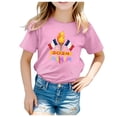 thumbnail image 1 of T-shirts Garçons Unisexes Mode Été Imprimé Tee Manches Courtes Col Rond T-Shirt Haut Chemises Garçon Rose 10 Ans-11 Ans, 1 of 4