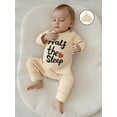 thumbnail image 4 of BemeyourBBs Newborn Twins Matching Outfits for Baby Boy Girl Twice The Love Half The Sleep Romper Long Sleeve Jumpsuit Hat 2Piece Come Home Outfit Spring Fall Winter Clothes Set, 4 of 9