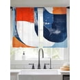 thumbnail image 2 of Modernism Sheer Curtains for Living Room Bedroom, Light-filtering Sheer Curtain, Simple Style Orange Gary Blue Color Block LigRod Pocket Voile Window Treatment Drapes, 52’’Wx54’’L, 2 Panels Set, 2 of 6