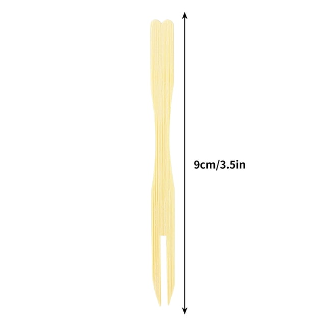 RKSTN One Time Signature 100 Forks 3.5 Inch Mini Forks for Charcuterie Boards Accessories Fancy Toothpicks for Disposable Wooden Cocktail Forks for Pa Kitchen Gadgets