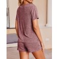thumbnail image 4 of Avidlove Women Ribbed Knit Pajama Set Short Sleeve Top and Shorts Sleepwear Lounge Set Two Piece Shorts Outfits Set Loungewear S-XXXL, 4 of 7