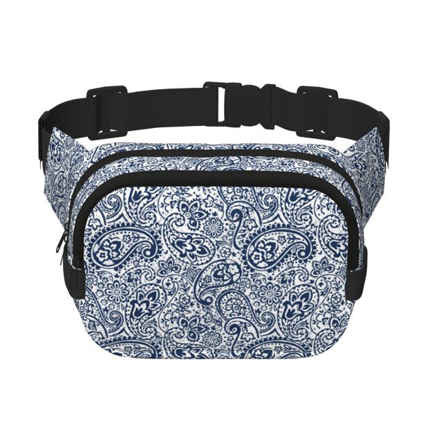 Fotbe Paisley4 Cangurera Cuadrada con Estampado de Doble Capa, Bolsa de Cintura Ajustable Mini para Hombres y Mujeres