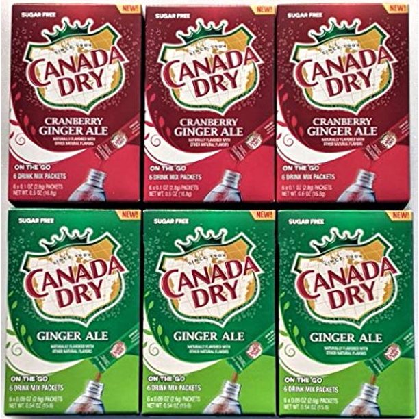 Canada Dry Ginger Ale Cranberry Ginger Ale On the Go Drink Mix Packets Pack of 6