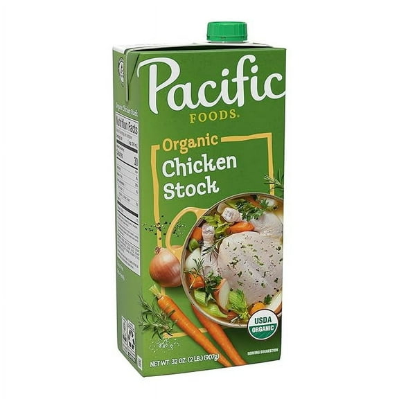 Pacific Foods Organic Chicken Stock, 32 oz Carton ( Pack of 2 )