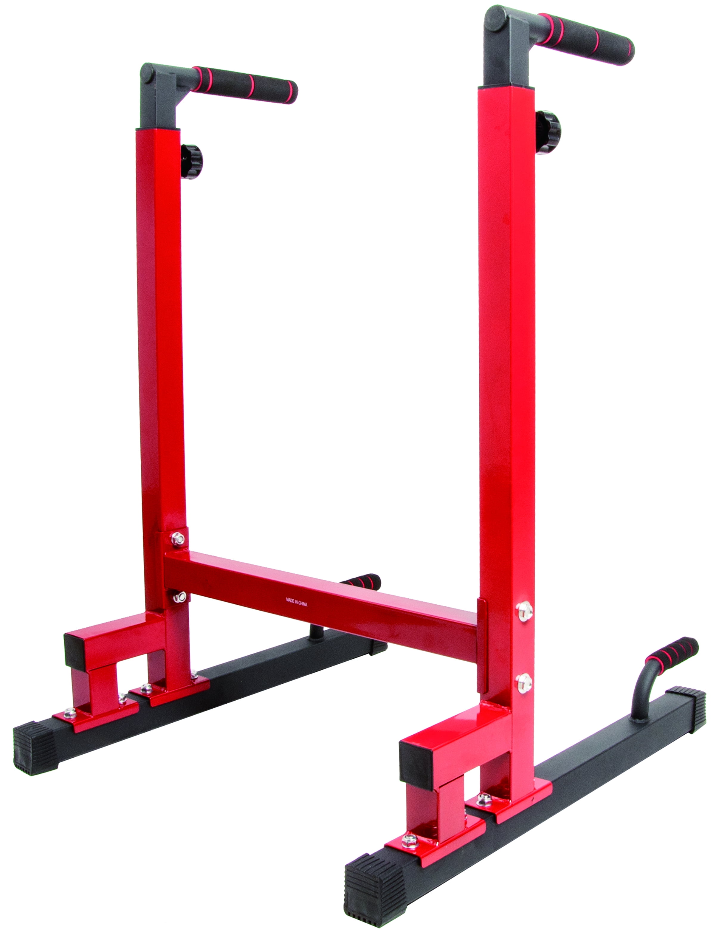 Dip Station Functional Heavy Duty Dip Stands Fitness Workout Dip Bar Station Red 