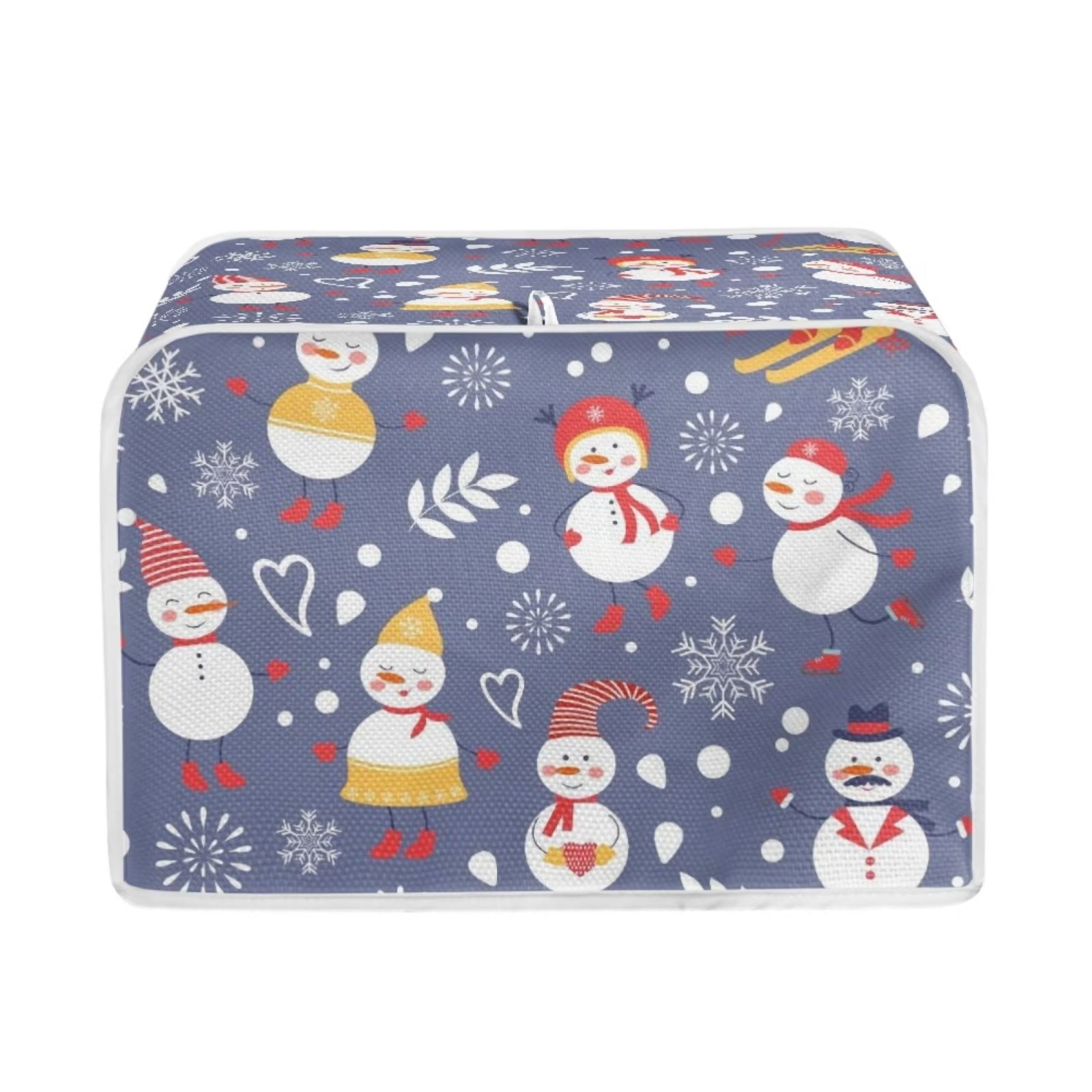Renewold Christmas Toaster Cover 2 Slice Dust Protection Snowman Snowflake Kitchen Appliance
