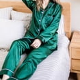 thumbnail image 2 of Conjunto de pijama de seda para mujer, de 2 piezas ropa de dormir, pantalones de manga larga para el hogar, ropa de noche qym unisex, 2 of 2