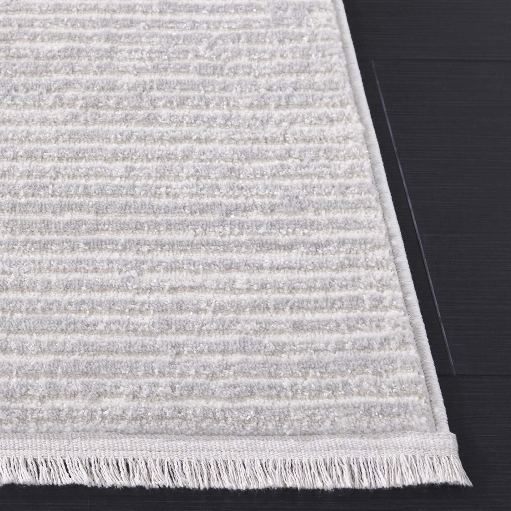 SAFAVIEH Whisper Zoe Solid Area Rug, Grey/Ivory, 9' x 12'