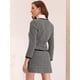 thumbnail image 3 of Conjunto de Traje para Mujer Dos Piezas Conjunto de Chaqueta y Falda Corta de Tweed a Cuadros Negro XL, 3 of 6