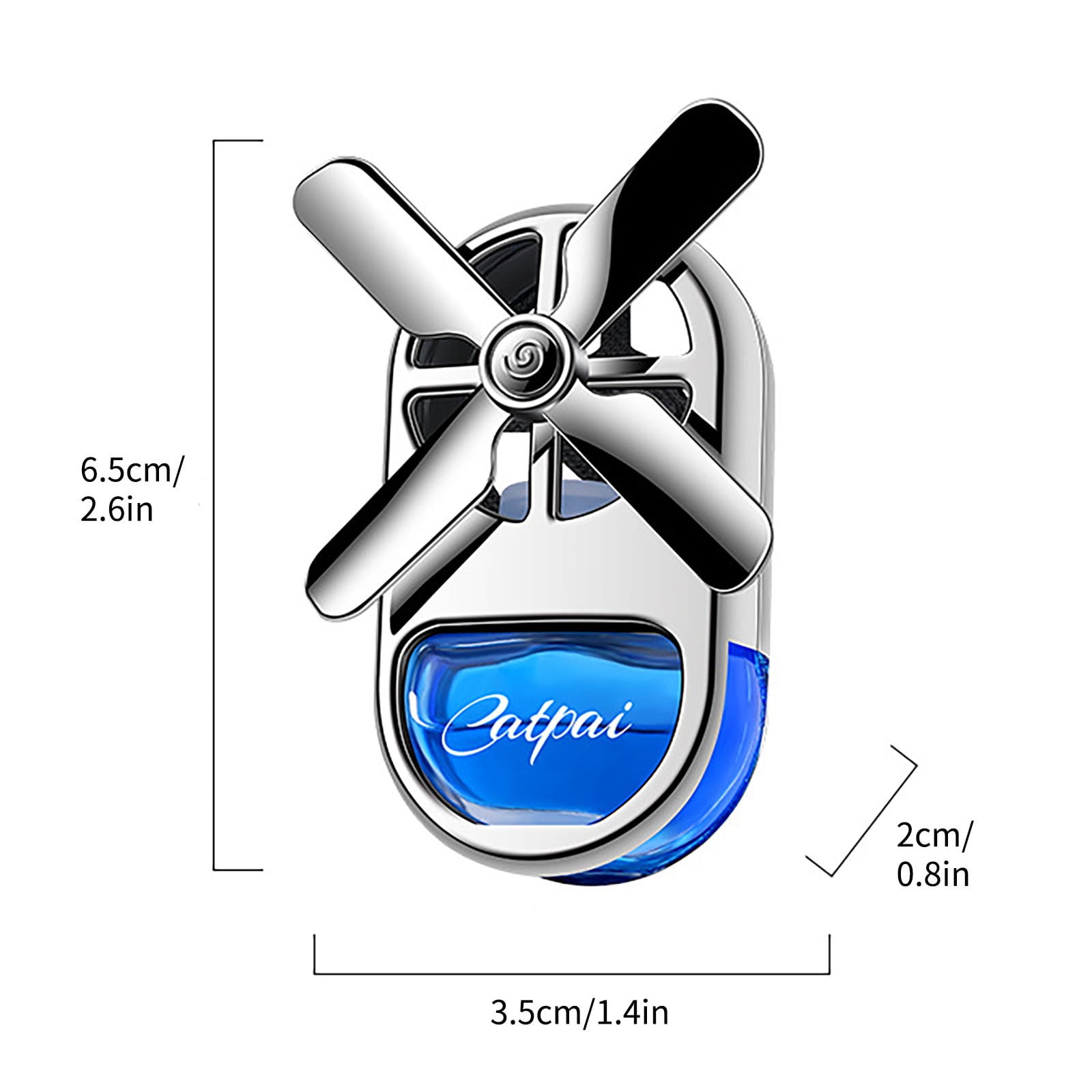 Weloille Rotating Car Aromatherapy Diffuser, 4ml Natural Essential Oil Air Freshener with Windmill Design, ABS Plastic for Vehicle Fragrance,