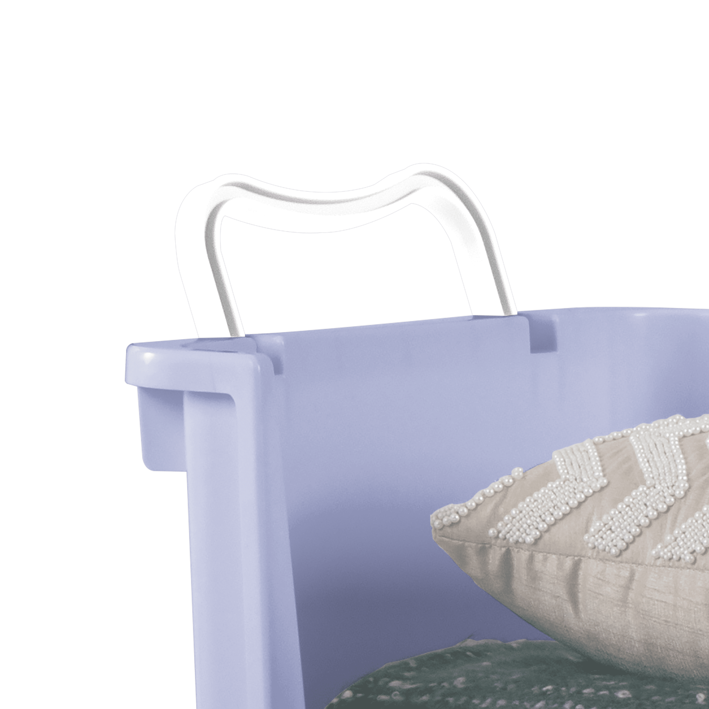Mainstays Kids Large Purple Plastic Open-Front Stackable Toy Storage Basket with Handles