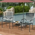 thumbnail image 5 of Patio Bistro Set, 3 Pieces Outdoor Patio Furniture Set, Modern Patio Chairs with Table for Garden, Balcony, Porch, Poolside (Black), 5 of 7