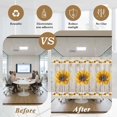 thumbnail image 5 of Vintage Sunflower Window Privacy Film,Wooden Yellow Summer Botanical Floral Retro Static Cling UV Sun Blocking Heat Control Window Tint Day and Night,Non-Adhesive One Way Privacy Cover 35.4''x78.7'', 5 of 7